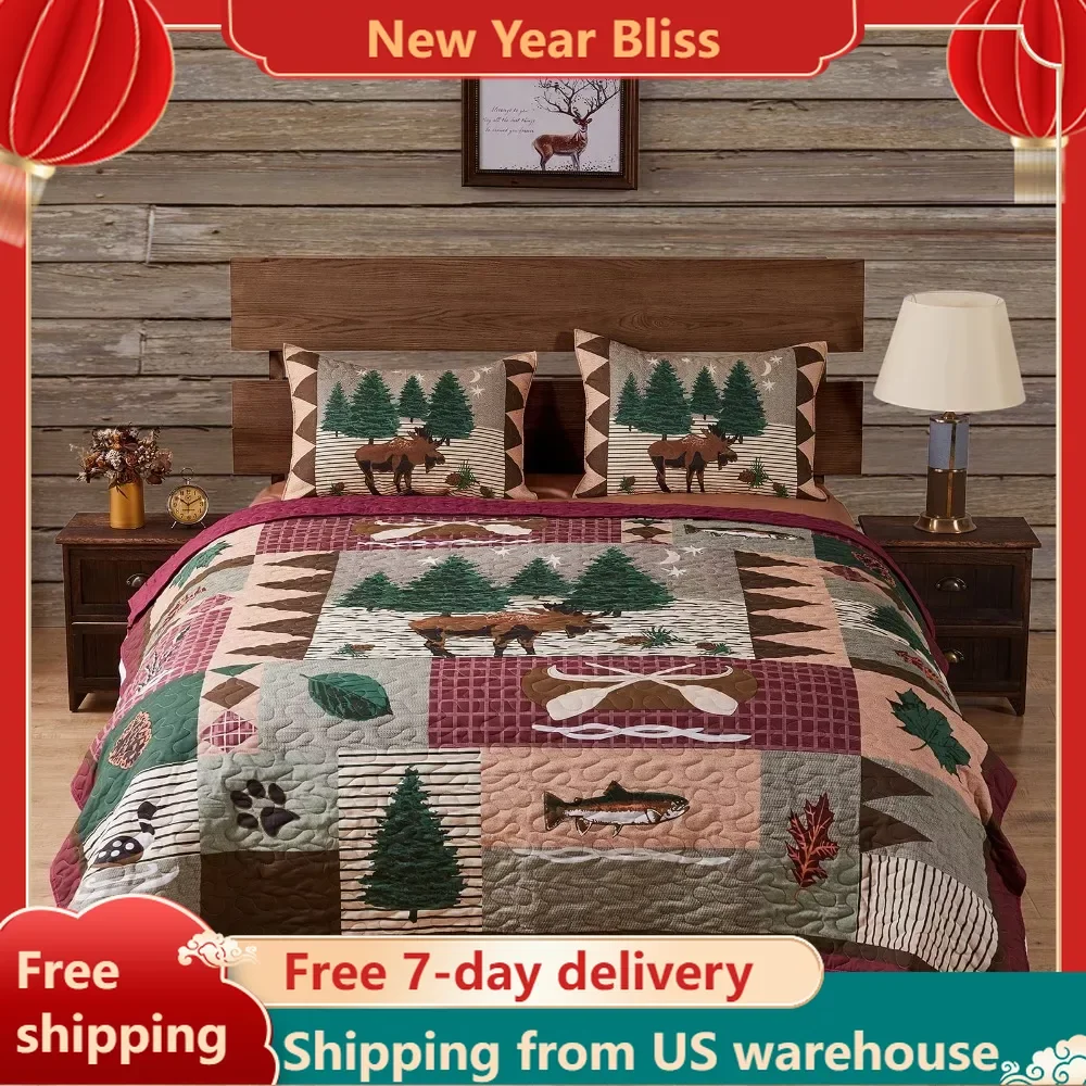 

Timberline Quilt Set Bedspread on the Bed Cover 3-Piece King Bedspreads for Bed Spreads Free Shipping Bedspreads & Coverlets