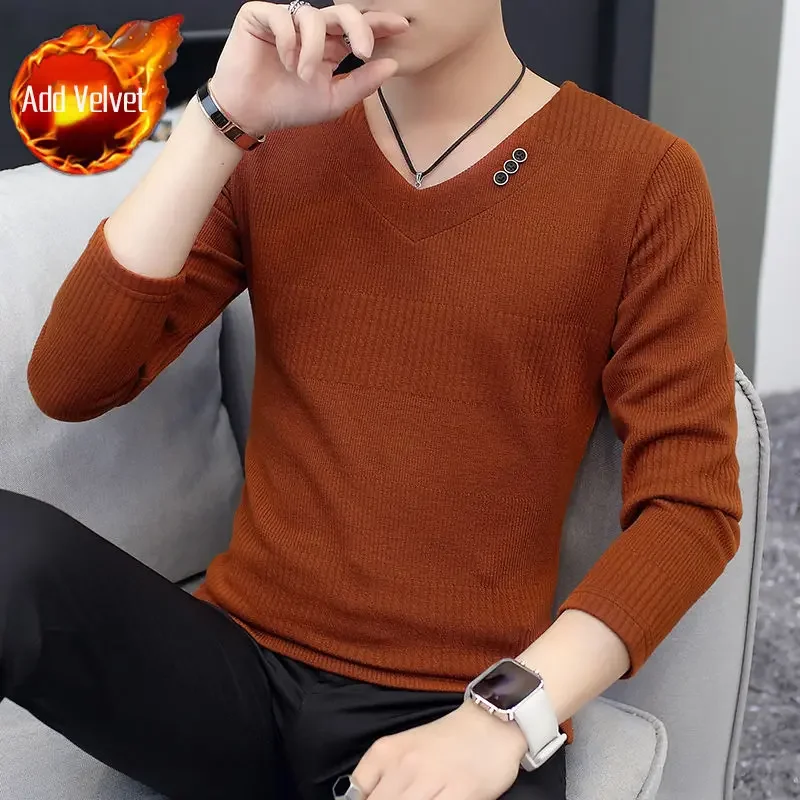 thumbnail image 1 of Nuevas sudaderas ajustadas coreanas de otoño para hombre, sudaderas elásticas con citas de lujo 2024, camiseta vintage de los años 90 a granel para hombres, 1 of 5