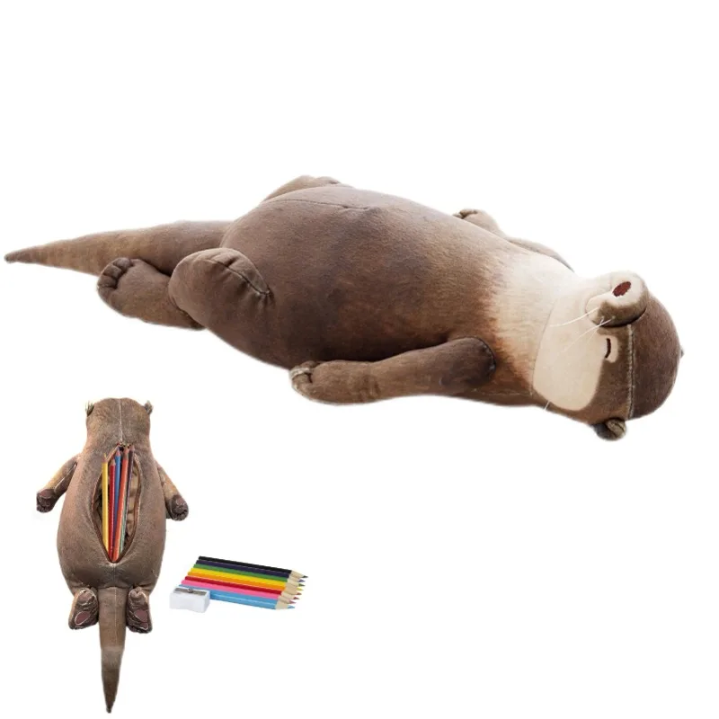 

Cute Otters Cotton Filled Pencil Case Wrist Rest For Keyboard Mouse Palm Rest Otters Shape Plush Wrist Cushion Pillow Wrist Rest