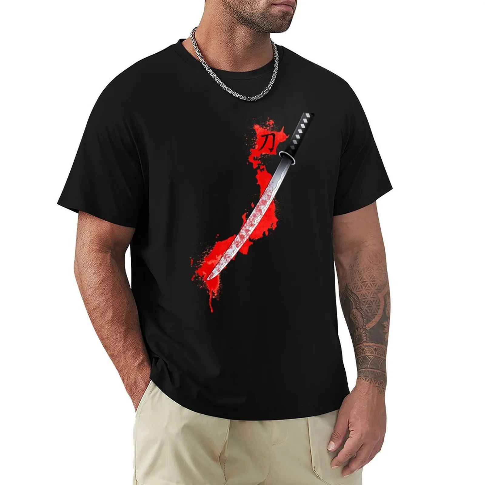 

katana sword T-Shirt hippie clothes korean fashion mens champion t shirts