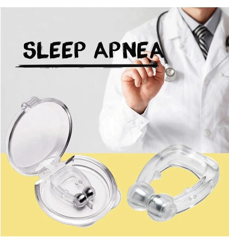 Stop Snoring Nose Clip Magnetic Snore Stopper ring Silicone 1/2/4 Pcs Aid Nasal Dilators Night Easy Breathe Anti Device with Case