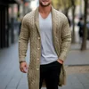 Men’s Slim Fit Knitted Long Cardigan Coat