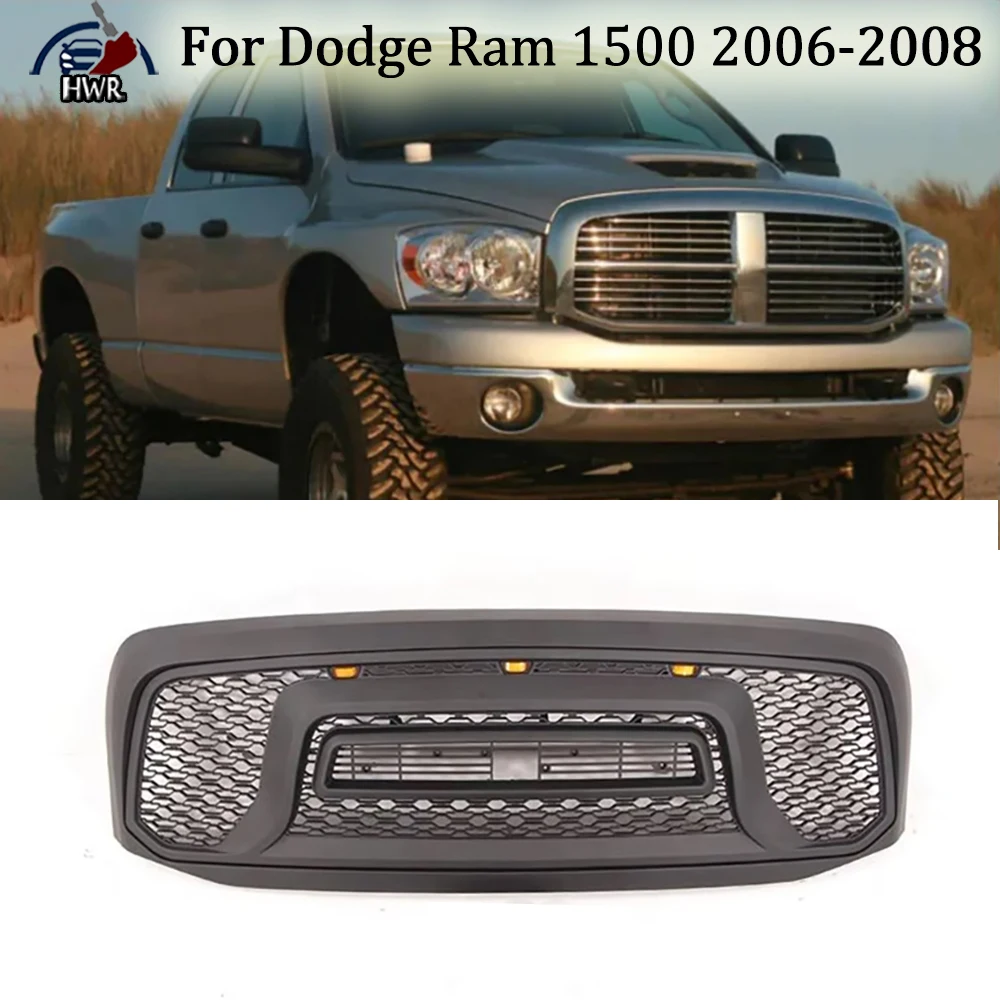 Fits 15-18 Dodge Ram 1500 Rebel Front Upper Bumper Grille Hood Grill Matte Black