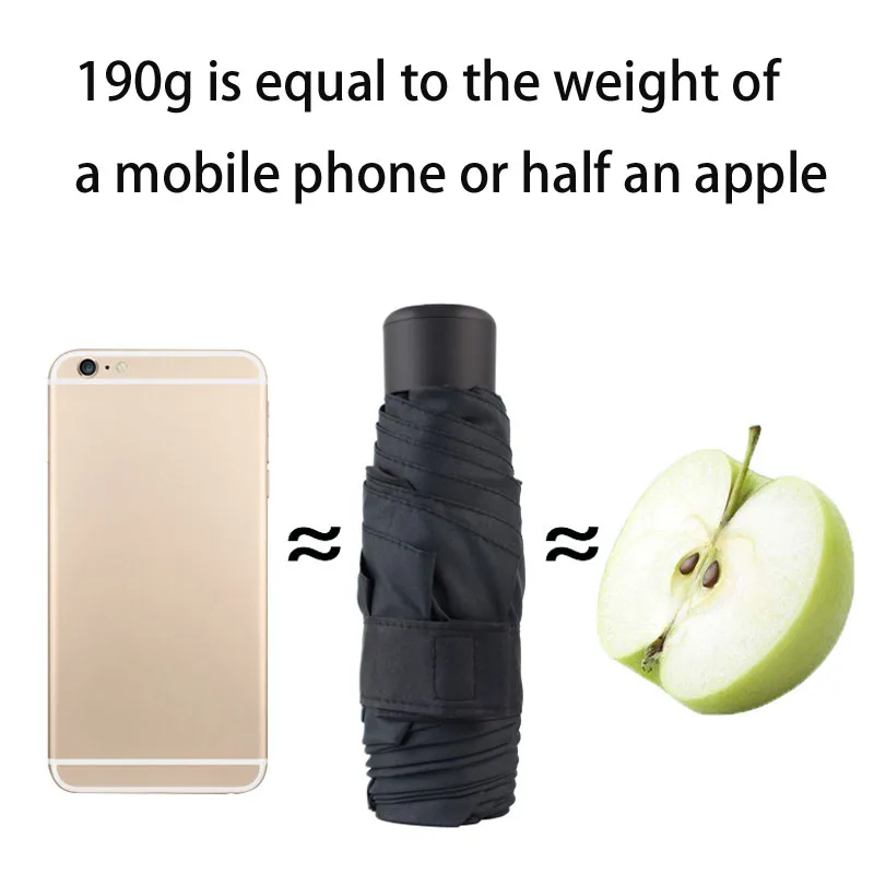 Umbrella Ultralight Mini Pocket Women's Men's Windproof Folding Travel Compact Rain Sunscreen Outdoor