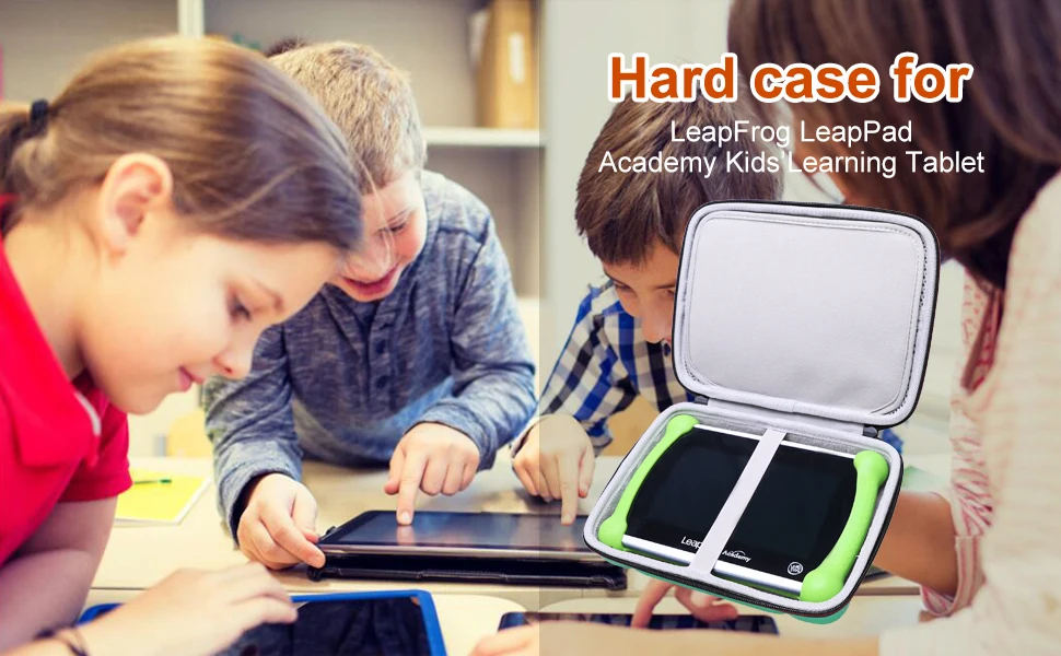 EVA Hard Case for Leapfrog LeapPad Academy Kids' Learning Tablet/Leapfrog Epic Academy Edition (Green)