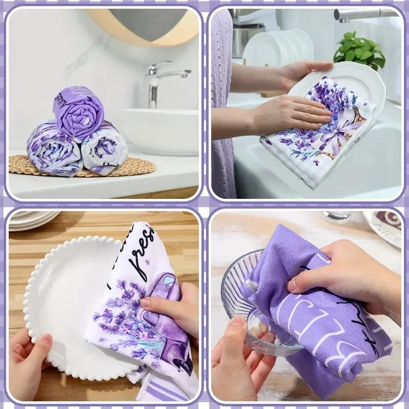 6-pack Valentine's Day lavender napkins 40 * 60cm flat and stain resistant for dining and kitchen use
