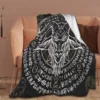 Satanic Wiccan Symbols Goat Blanket,Soft Cozy Plush Flannel Throw Blanket for Men Woman Adults Luxury Warm Blanket Home Decor 4
