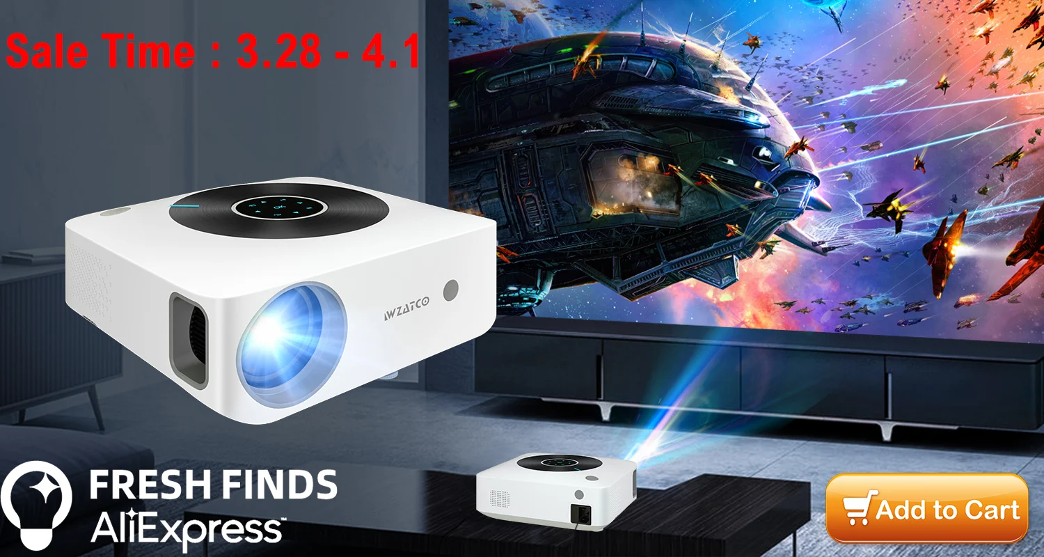 WZATCO H2 H1 Full HD 1920*1080P 4K Projector Android WiFi LED Portable TV Proyector for Home Theater Movies Smart Phone Beamer best buy projector