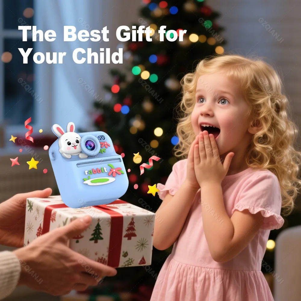 Mini 58mm Thermal Printer Kis Digital Camera HD1080P Instant Print Photos Video Recording Machine 32G SDCard for Children Gifts