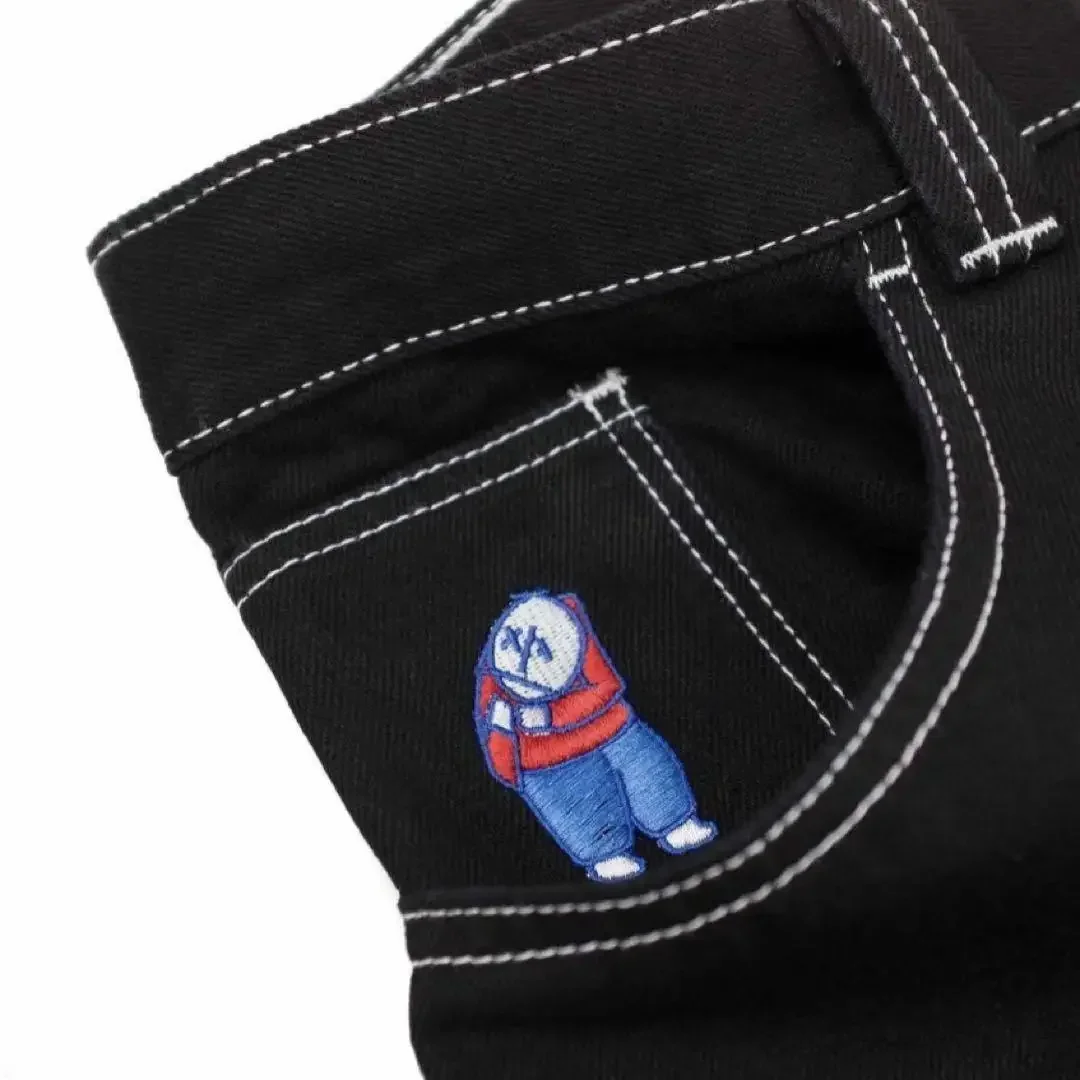 Harajuku Big Boy Y2K New High Quality Shorts Hip-hop Cartoon Embroidery Pattern Baggy Denim Shorts Street Wear for Men and Women