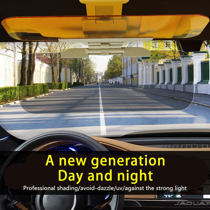 Universal Car Sun Visor HD Anti-UV Day Night Anti-dazzle Goggles Clip-on Shield Fold Flip Down Clear View Interior Mirrors