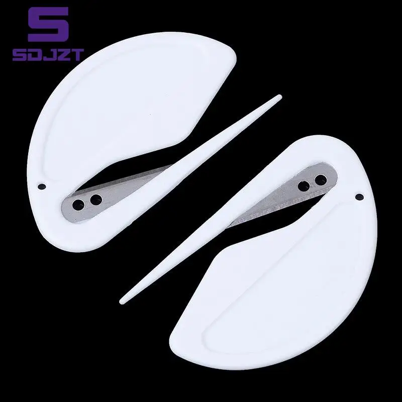 2PCS Stuks Briefopener mail opener Mini Sharp Brief Mail Envelop Opener Veiligheid Papers Bewaakt Cutter Blade Kantoor Apparatuur Plastic