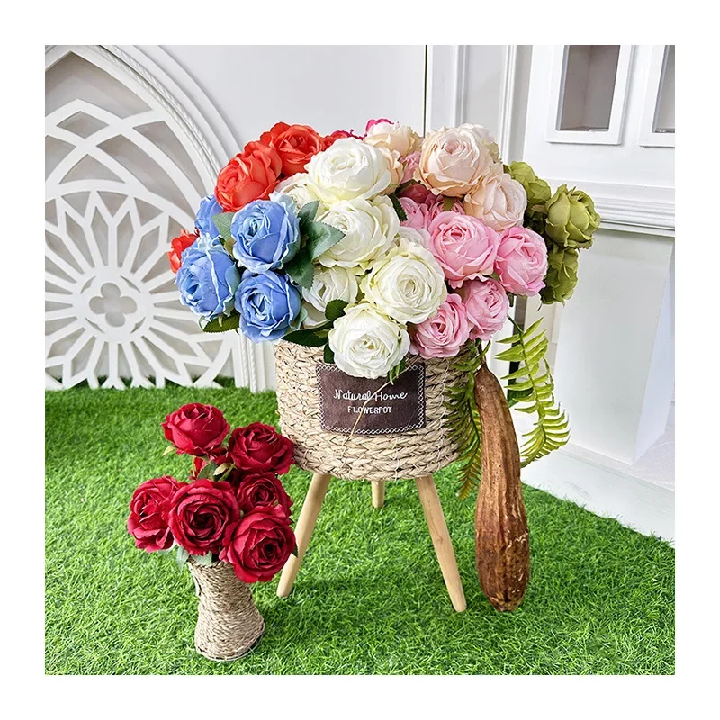 Elegant Pearl Rose Artificial Flower Bouquet - Wedding & Valentine's Day Decoration Ornament