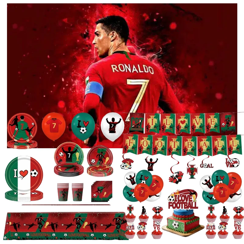2026 cr7 football party decoration tableware paper dish cup napkins tablecover backdrop gift bag soccer star fans parties 2026 CR7 Football Party Decoration Tableware Paper Dish Cup Napkins Tablecover Backdrop Gift Bag Soccer Star Fans Parties 1