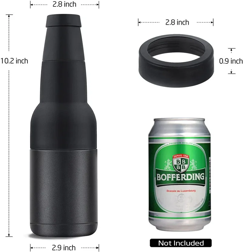 3 in 1 Stainless Steel Beer Drink Can Bottle Holder with Cola Opener Double Wall Vacuum Insulated for Beer Can Cooler Bar