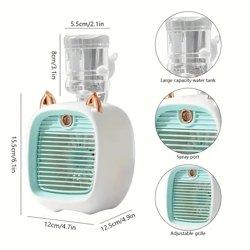 Mini USB Electric Desktop Fan with Water Cooling