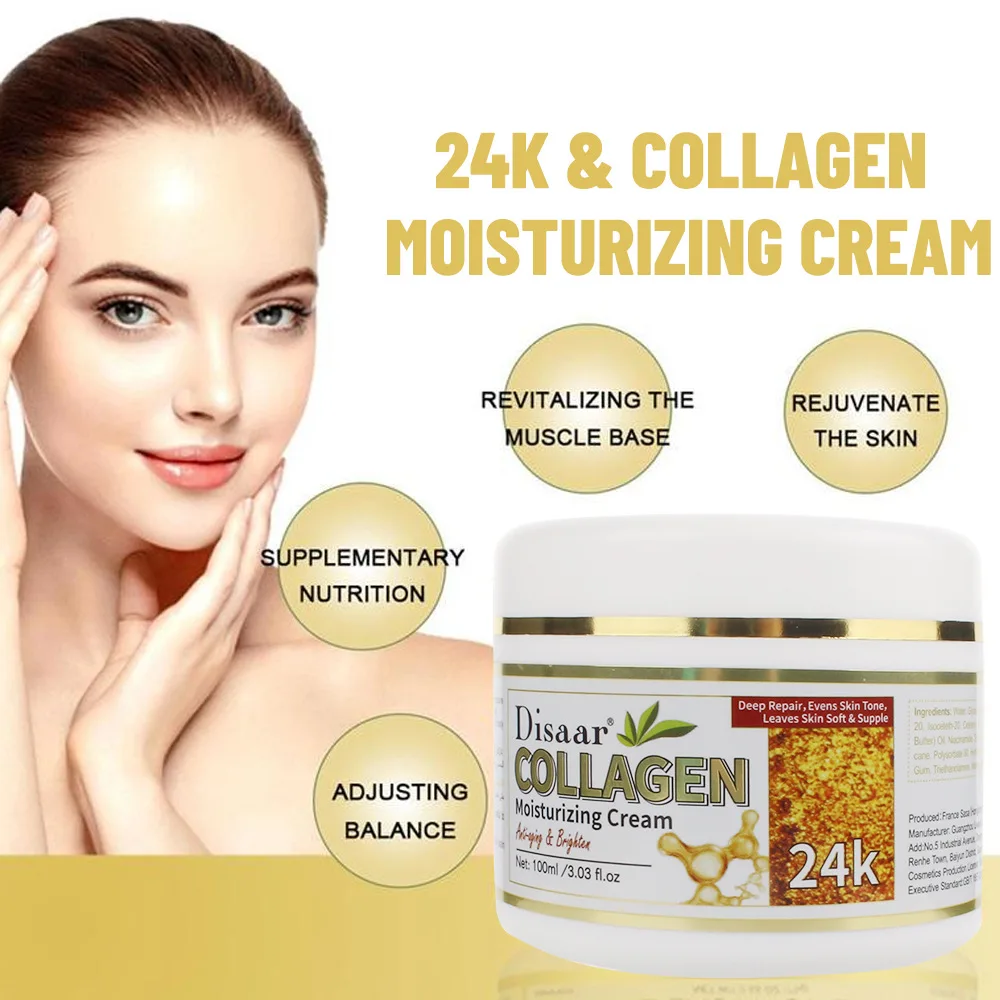 

Disaar 100ml 24K Gold Collagen Face Cream for Women Anti-aging Whitening Serum Moisturizing Antioxidant Facial Skincare Essence
