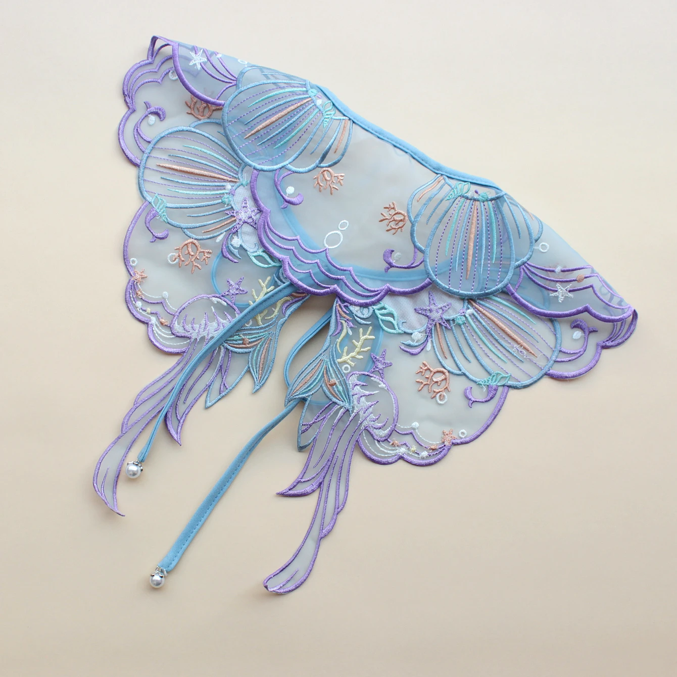 Fake Collar Detachable Collar Shawl 1 piece of butterfly small shawl fake collar decoration colorful alternative lace-up for ladies' wear