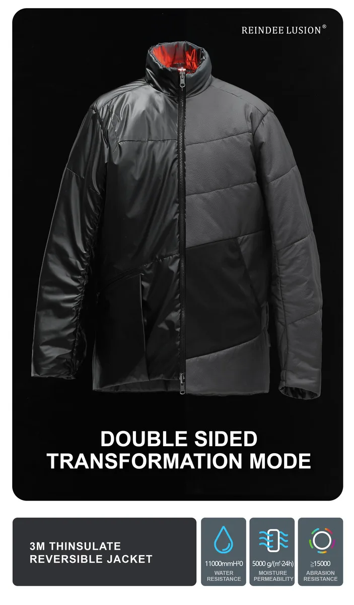 Reindee Lusion 22FW  3m thinsulate reversible jacket half height collar warm lightweight inner coat techwear gorpcore