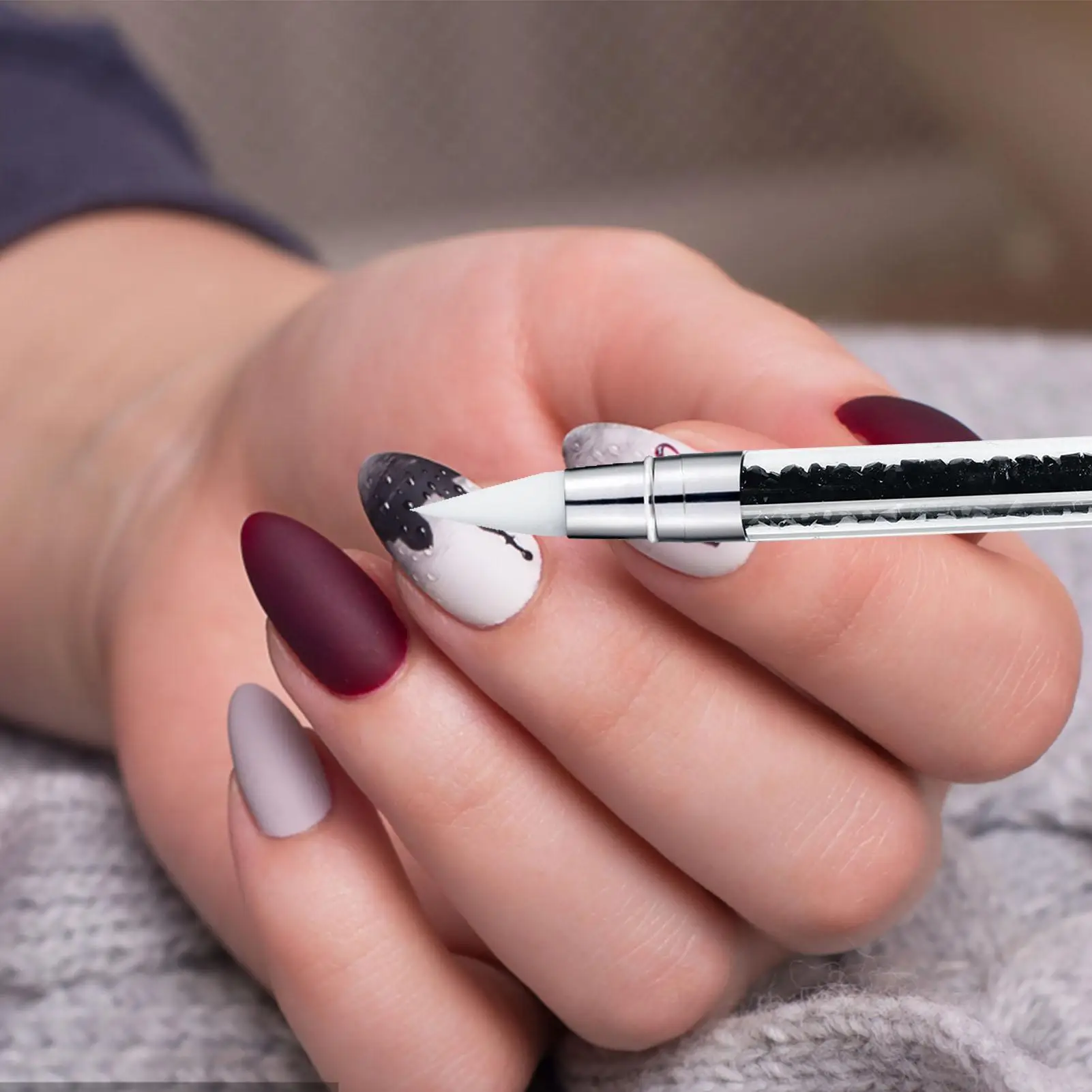 1PCS Nail Arts Brush Nail Tools For Nail Arts Duals Tipped Nail Pen Brushes Set Rhinestone Nail Polish Carving Pen Nail Brushes