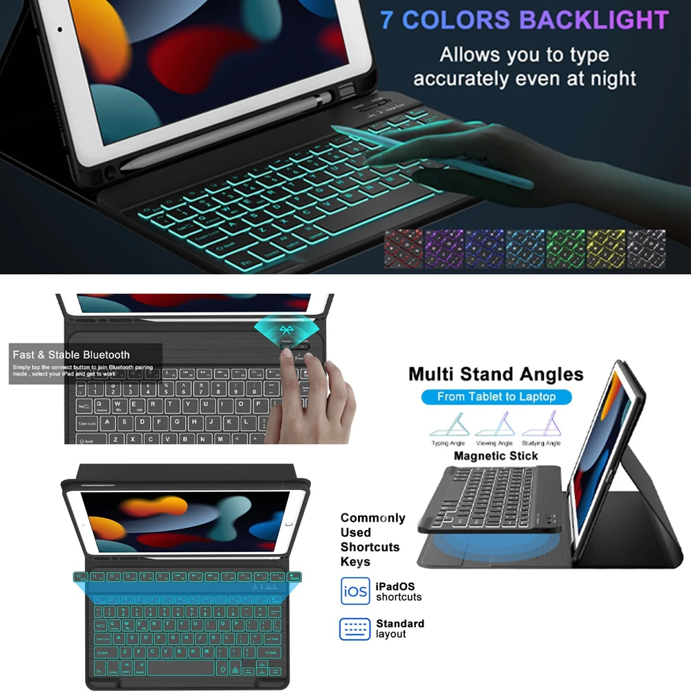 Premium Bluetooth Keyboard Case with Magnetic Cover