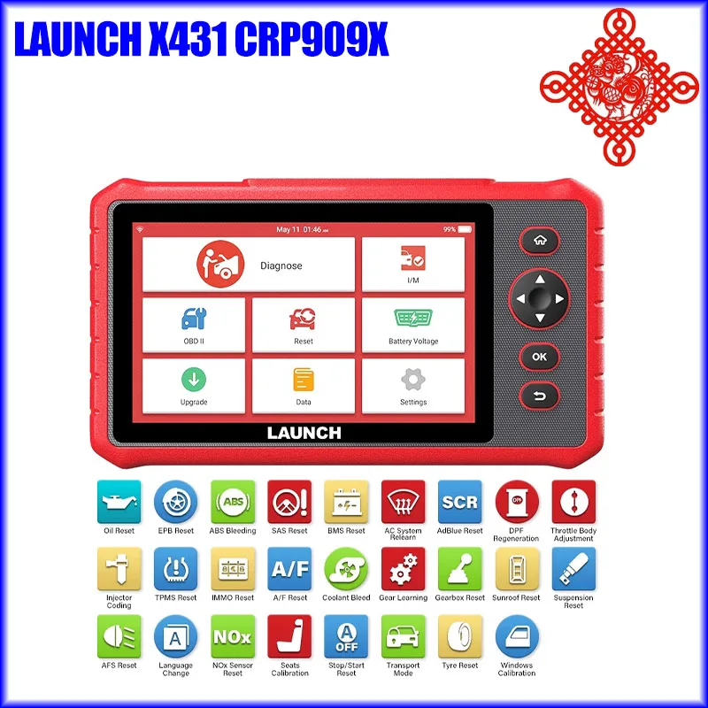 

LAUNCH X431 CRP909X OBD2 Scanner All Full System ECU DPF TPMS Car Diagnostic Tool Automotive Tool LAUNCH CRP909X CRP909E/ CRP919