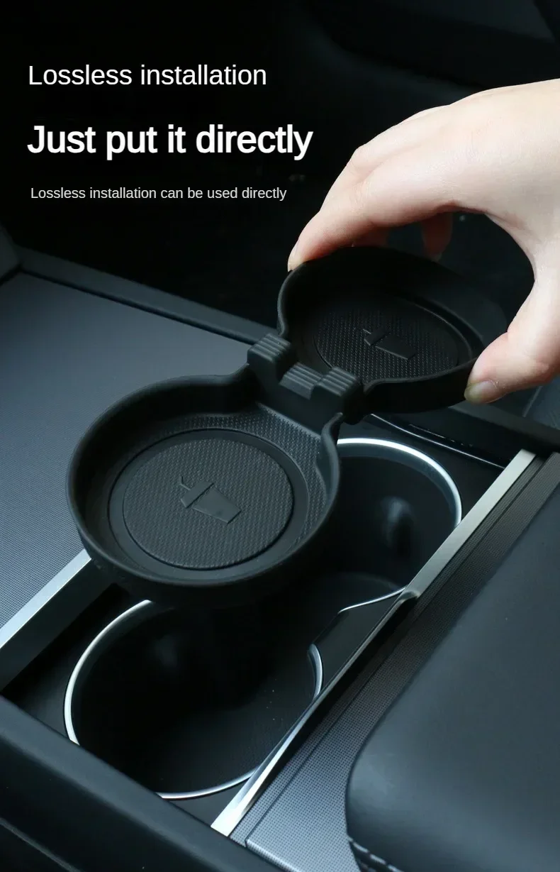 Für Tesla Model Y L Standard Juniper 2026 Mittelkonsole Wasserflaschenhalter-Matte Model 3 Highland Rutschfeste Unterlage YL Zubehör – Detail 6