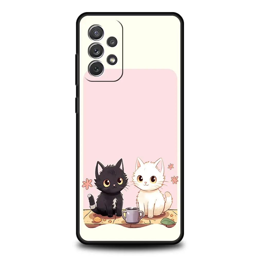 Charming Black Cat Cartoon Phone Case - Stylish Protective Cover