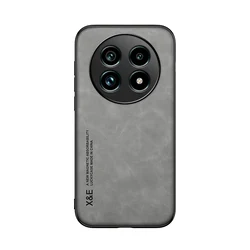 Luxurious Matte Leather Phone Case with Soft Back Cover and Enhanced Protection - Realme 13 Plus (GRAY)