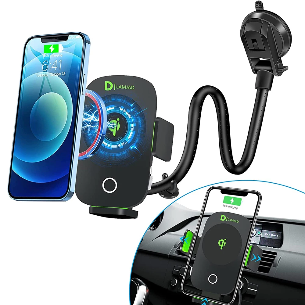 

15W Qi Fast Charging Auto-Clamping Dual Mode Magnetic Wireless Car Charger, for Galaxy S21/iPhone13 Series and Magnetic Cases