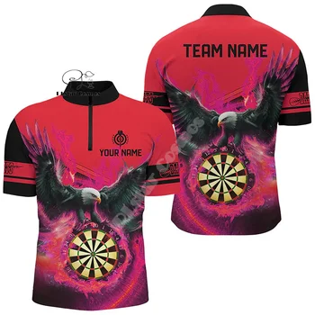 Nome personalizzato freccette Camo Vintage Flame Graffiti Tattoo Retro 3dprint Harajuku Summer Funny maniche corte Zip Polo Jersey A6