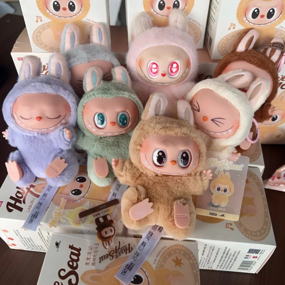 POP MART Macaron 2nd Generation Labubu Sitting Party Vinyl Plush Blind Box Gift Decorative ornaments