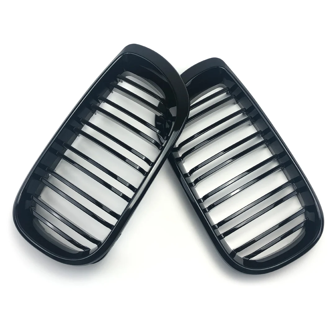 Kidney Grille Replacement Glossy Black For 2002-2006 BMW E46 3 Series Double Line Design Direct Snap On 742072
