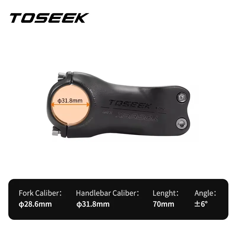 TOSEEK K04 Black Matte Carbon Fibre Stem MTB Bike Road Mountain Bicycle Stem 31.