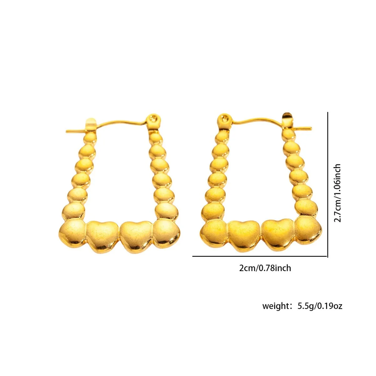 Stainless Steel Chunky Waterproof Hoop Earrings for Women Charm Temperament Geometric Thick Earring Jewelry 4