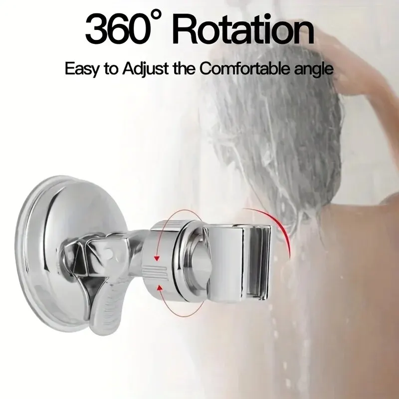 Shower Holder 360&deg;Adjustable Self-adhesive Shower Head Stand Bracket Suction Cup Bathroom Accessories