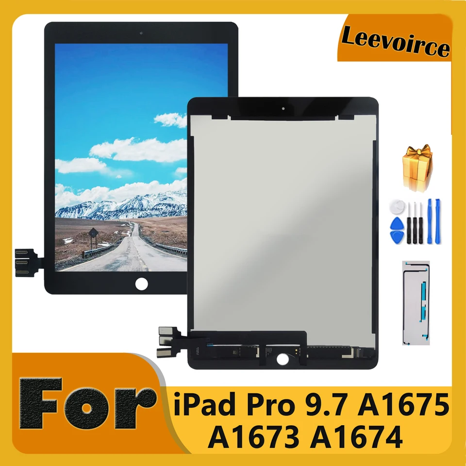 Voor iPad Pro 9.7 2016 Generatie Scherm Vervanging A1673 A1674 A1675 Lcd scherm Touch Digitizer Glas Panel Reparatie Onderdelen Kit (zwart