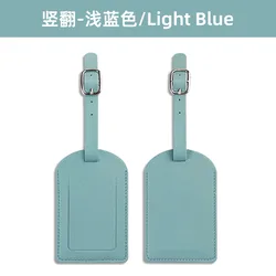 Engraved Initials Luxury Luggage Tag - Elegant Travel Accessory and Gift (Light blue)