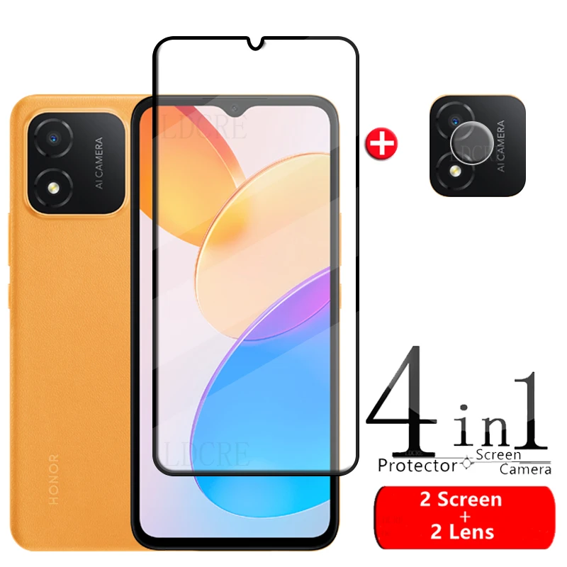 

4-in-1 For Honor X5 Glass For Honor X5 Tempered Glass Protective Film Screen Protector Honor X7 X7A X6S X6 X8 5G X5 Lens Glass