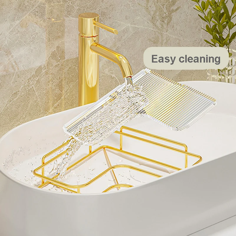 Luxury Acrylic Bathroom Shelf without Drilling Corner Shelf For Shower Kitchen Toilet Skincare Organizer Bathroom Accessories 4