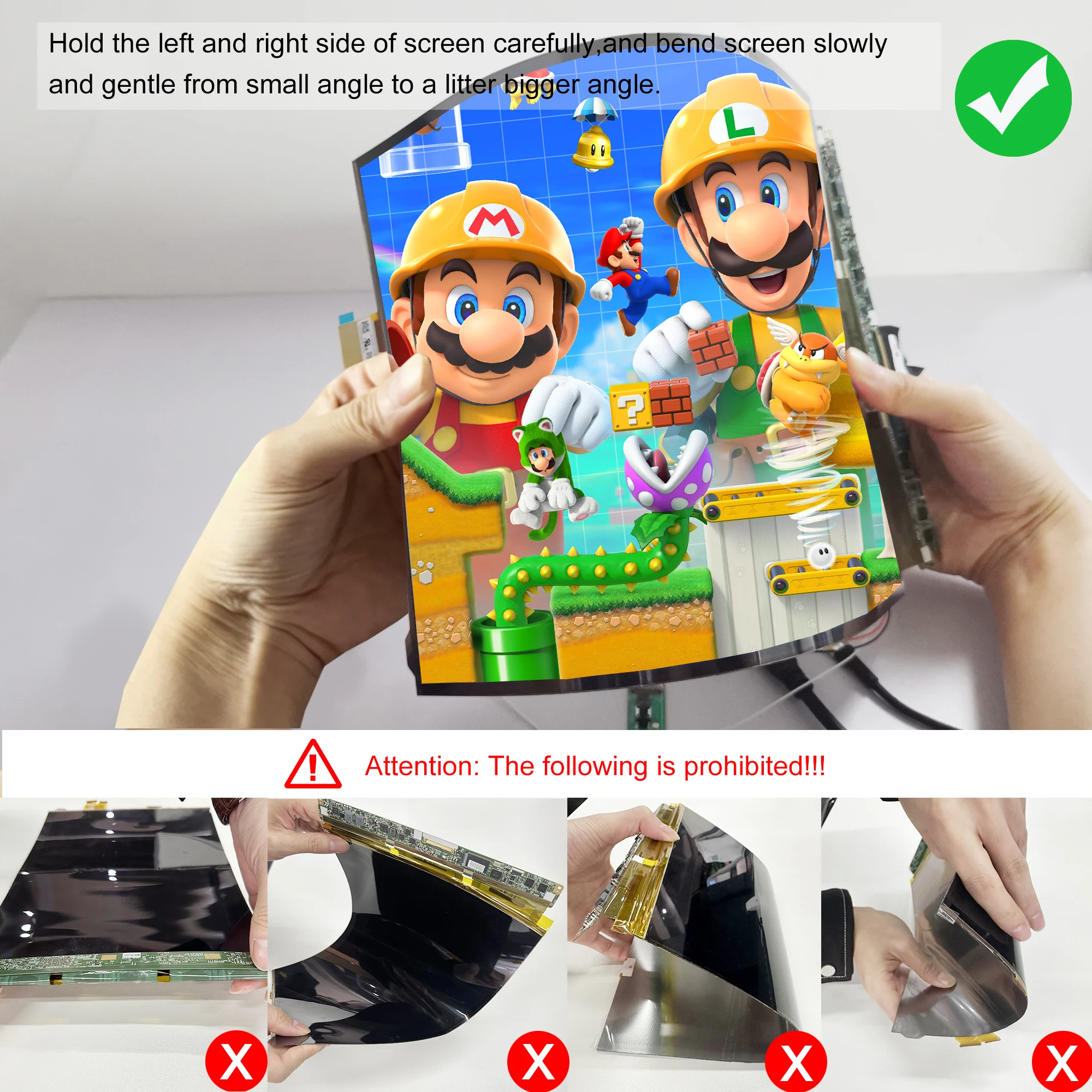 Wisecoco 13.3 Inch Flexible OLED Touch Screen AMOLED IPS Display