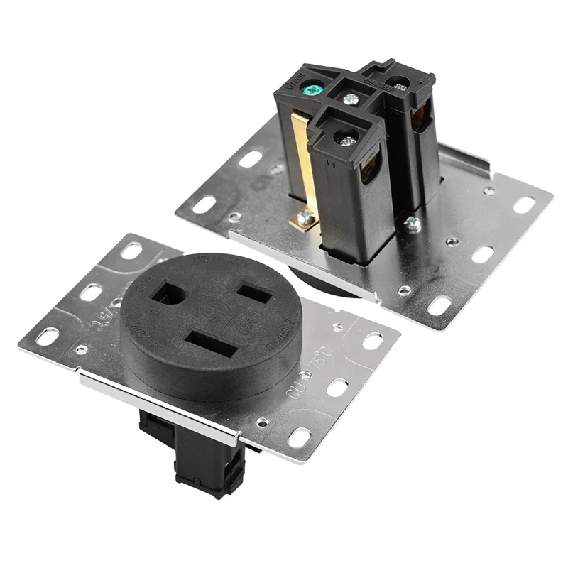 Black 50A 125V/250V NEMA 6-50R American 3pole industry socket generator control panel power socket connector