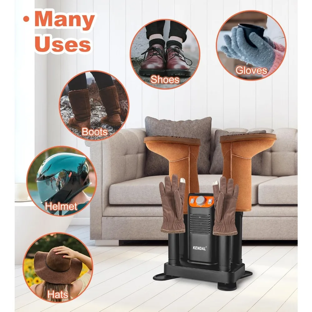 Boot Dryer for Work Boots, Shoe Dryer and Ozone Deodorizer, Portable Ski Boot Dryers with Adjustable Tubes & Timer, Ultra Silent 4