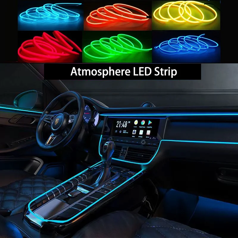 Car Led Light Interior Ambient Led Strip With Usb Cigarette Lighter  Backlight Auto Atmosphere Decorative Lamp Car Accessories