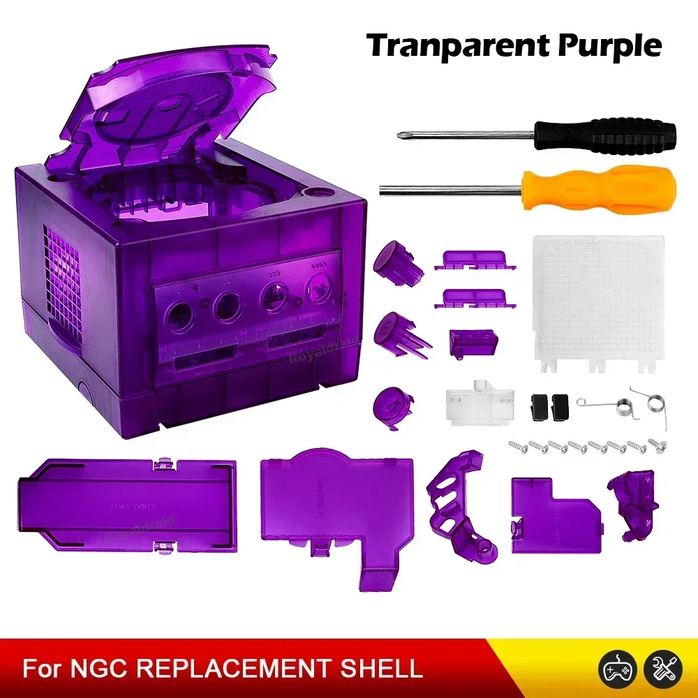 8 FARBEN Eisblaues transparentes Gehäuse Ersatzgehäuse für Gamecube NGC DOL-001 und DOL-101 Spielkonsole Gaming-Zubehör – Detail 18