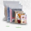 50pcs Packaging Bags Frosted Bag Zipper Plastic Bag Poly Bags Resealable Slider Closure Storage Bag Pouch for T Shirts Clothes 4