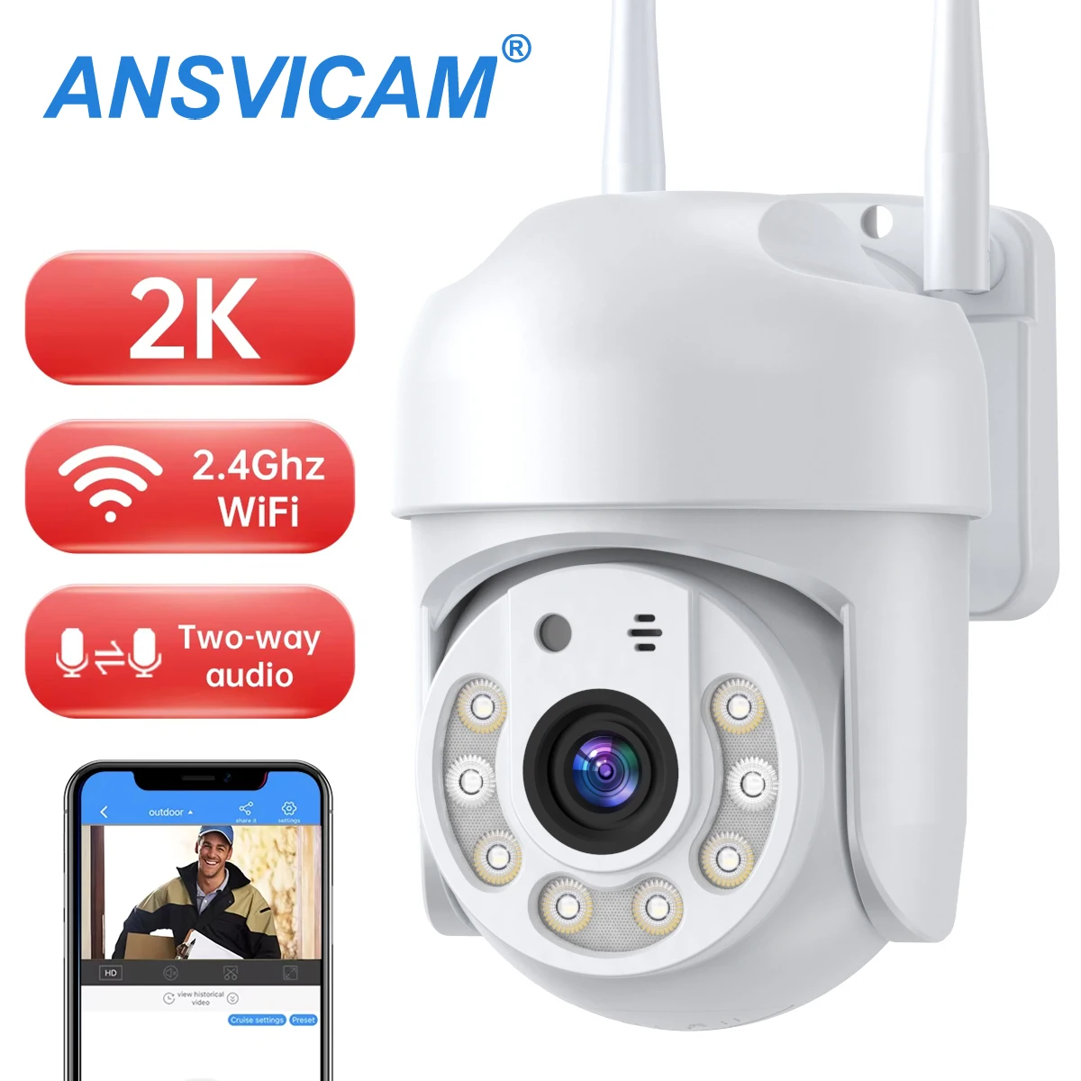 8MP 4K Speed Dome Auto Tracking PTZ Camera Outdoor Wireless WiFi IP Cam with 5MP Option Smart Home CCTV Surveillance Monitor 1