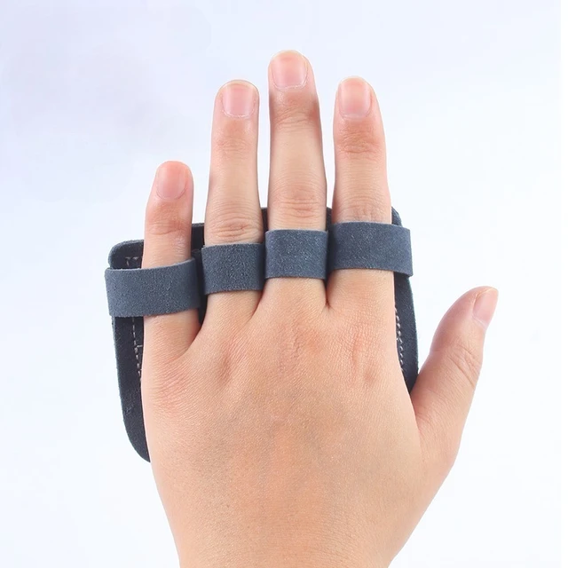 1 Pair Cowhide Bodybuilding Gym Gloves Four-finger Palm Protection Anti-slip Wear-resistant Fitness Sports Training Palm Guard 5