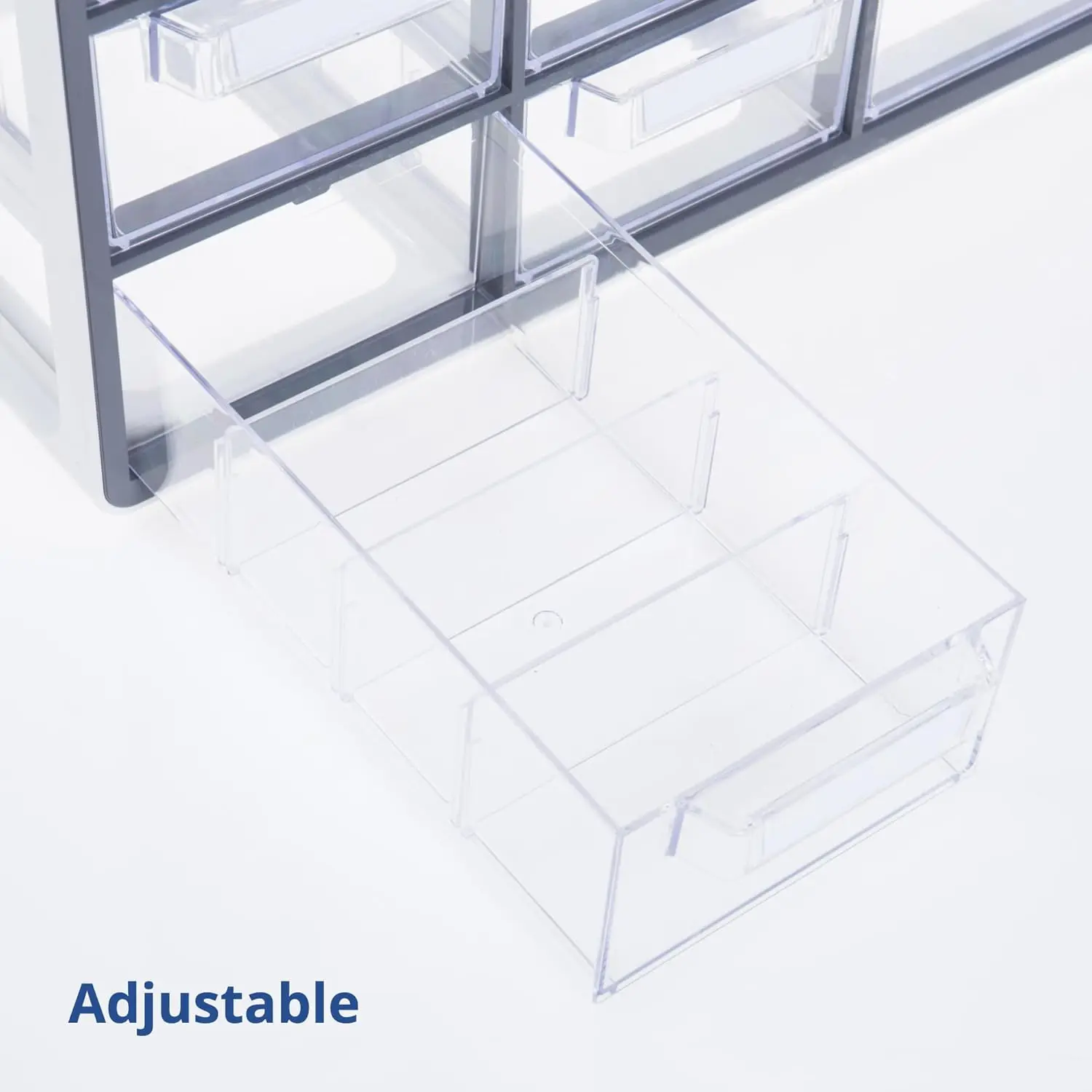 Blue Ginkgo Large 12-Drawer Cabinet – Stackable Clear Organizer for Hardware, Beads, Plastic Bricks, Office, and Craft Storage 6