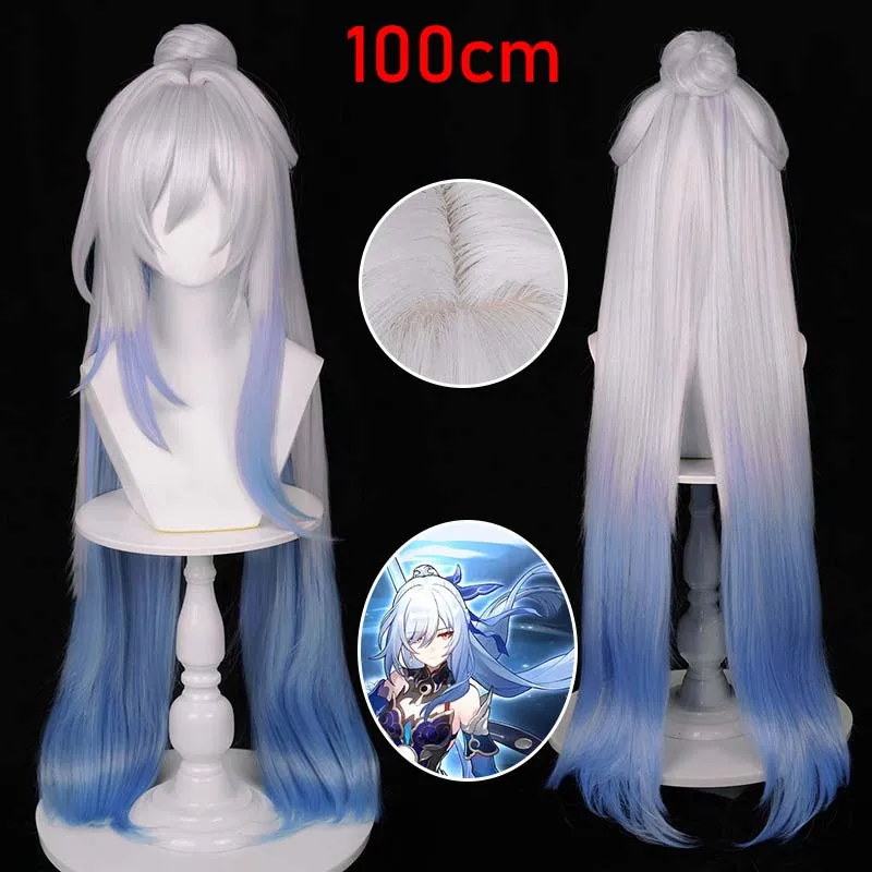 Rose Net Kafka Imbibitor Jingliu Yanqing Lunae Trailblazer Blade Sparkle Cosplay Perücke Hitzebeständige Synthetische Perücke + Perückenkappe – Detail 13